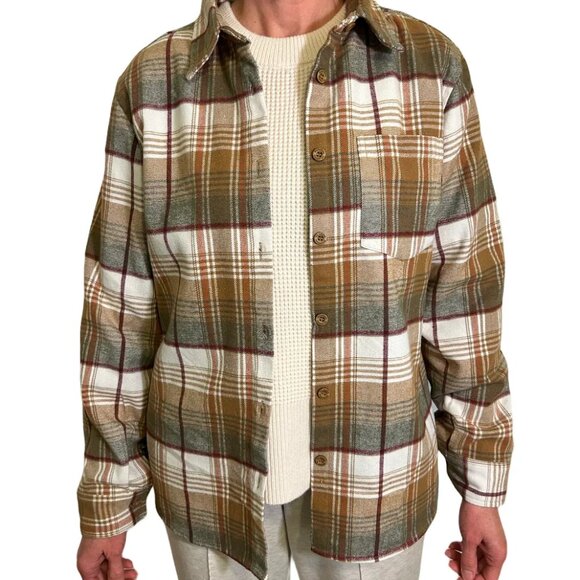 Stillwater Oversized Plaid Flannel Shirt Jacket | Size L - Picture 1 of 11